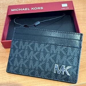 Michael Kors Black MK Logo Card Case